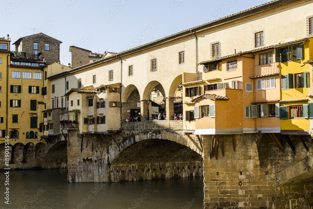 The Ponte Vecchio over the Arno River, in Florence, Italy