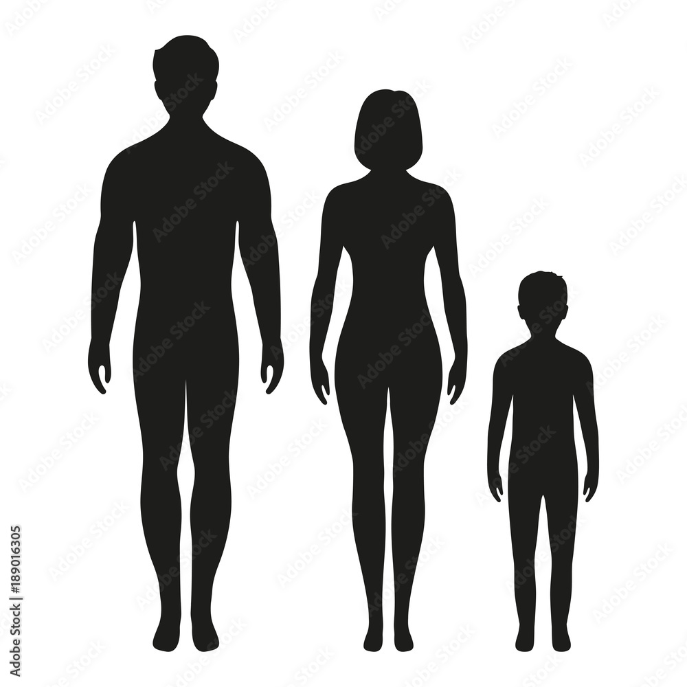 silhouette of a man a woman and a child on a white background silhouette of a man a woman and a child on a white background