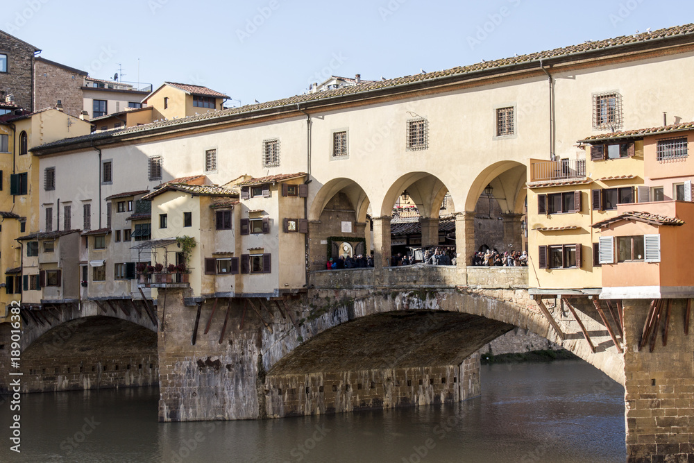 The Ponte Vecchio over the Arno River, in Florence, Italy