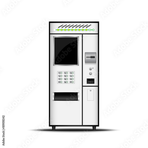 Ticket machine, Self service ticket machine, Vector, Illustration