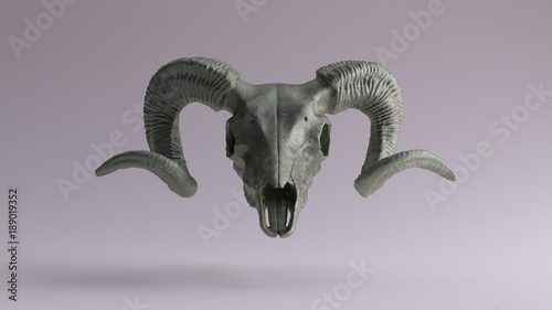 Old Bronze Ram Skull 3d illustration 3d rendering