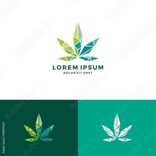 geometric cannabis logo vector low poly glass crystal vector