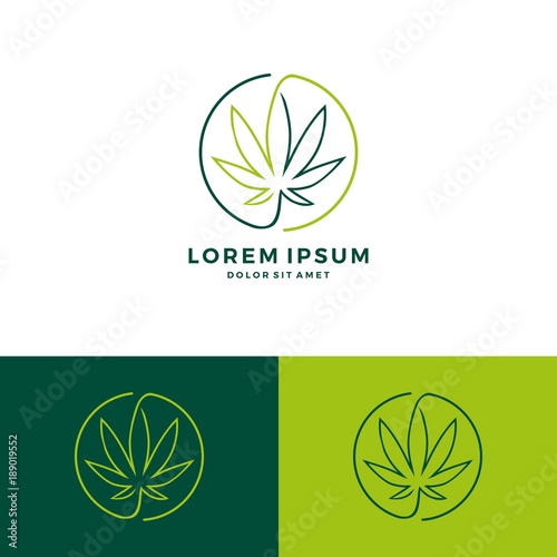 cannabis round circle logo vector download line art outline