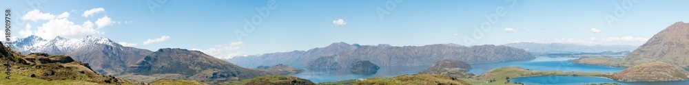 New Zealand Lake Wanaka mountain landscape Mount aspiring national park and diamond lake