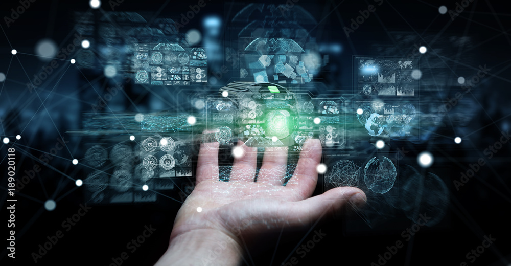 Businessman using modern drone 3D rendering Businessman using modern drone 3D rendering