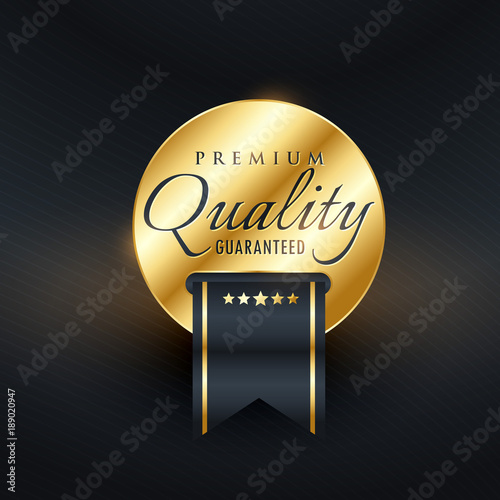 premium quality guarentee golden label design photo