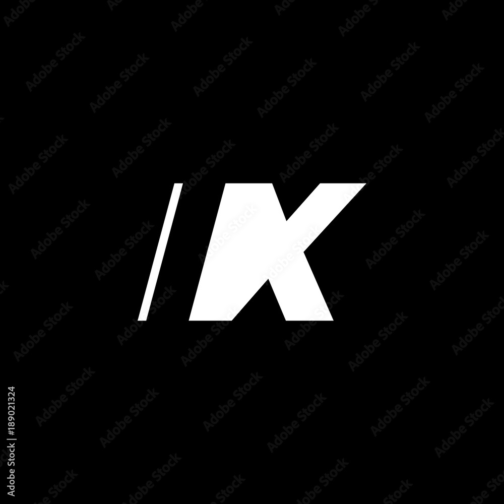 Initial letter IX, negative space logo, white on black background Initial letter IX, negative space logo, white on black background