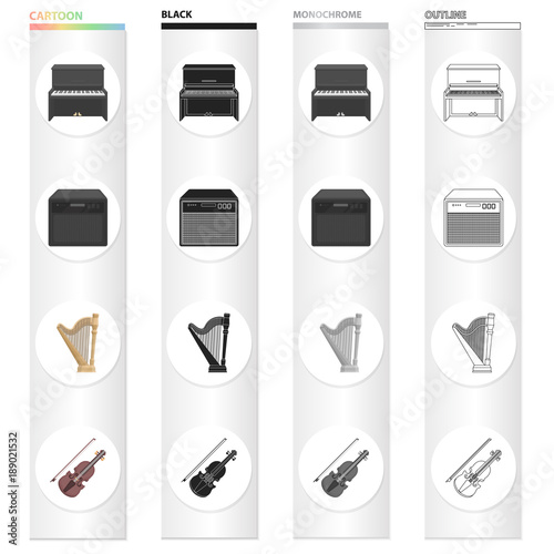 Orchestra, entertainment, ensemble and other web icon in cartoon style.Concert, music, symphony icons in set collection.