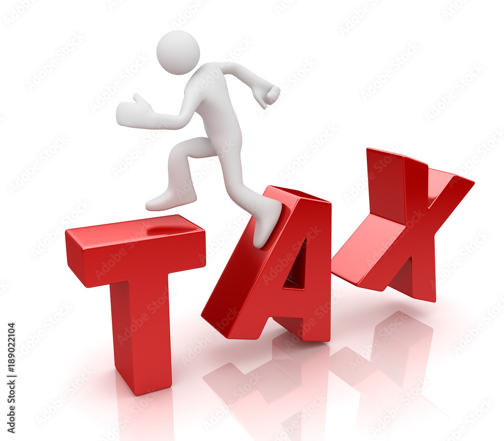 White Man Running on Tax Text White Man Running on Tax Text