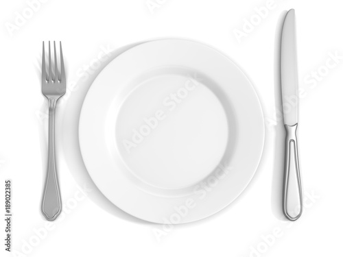Empty Plate and Knife Fork