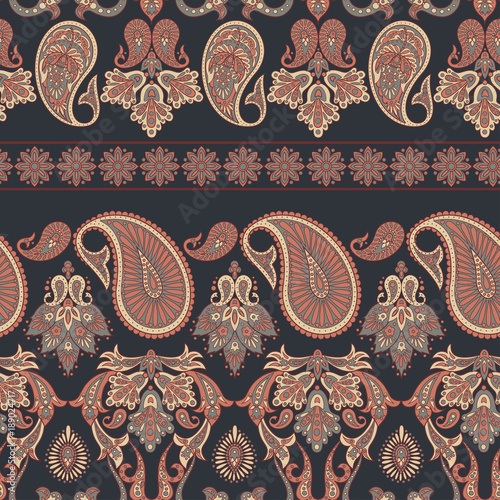 Paisley Pattern. Seamless Asian Textile Background photo