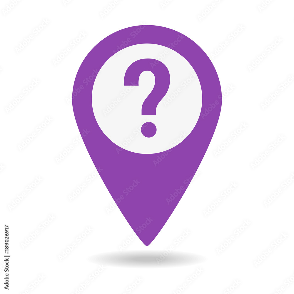 Question map pointer icon on white background. Question map pointer icon on white background.