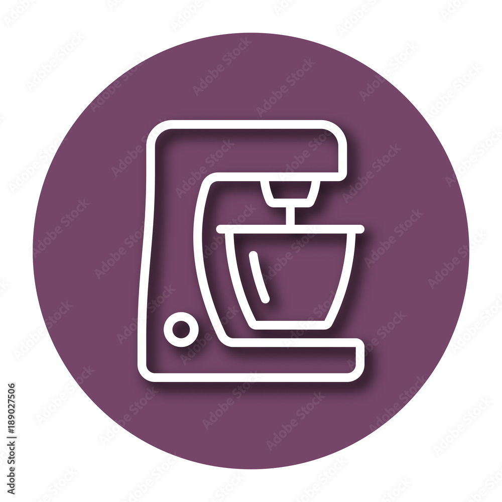 Food processor line icon with shadow. EPS 10 Food processor line icon with shadow. EPS 10