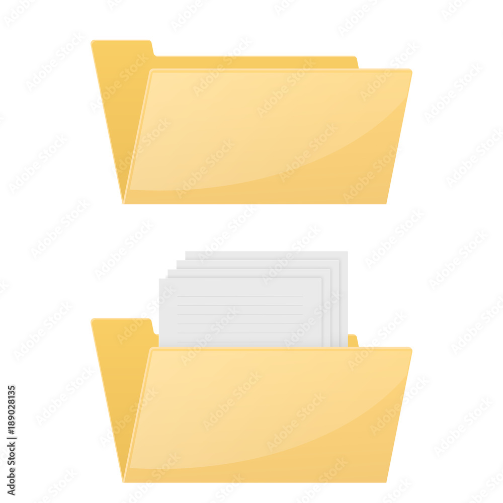 Folder computer icon. Empty and full folder Folder computer icon. Empty and full folder