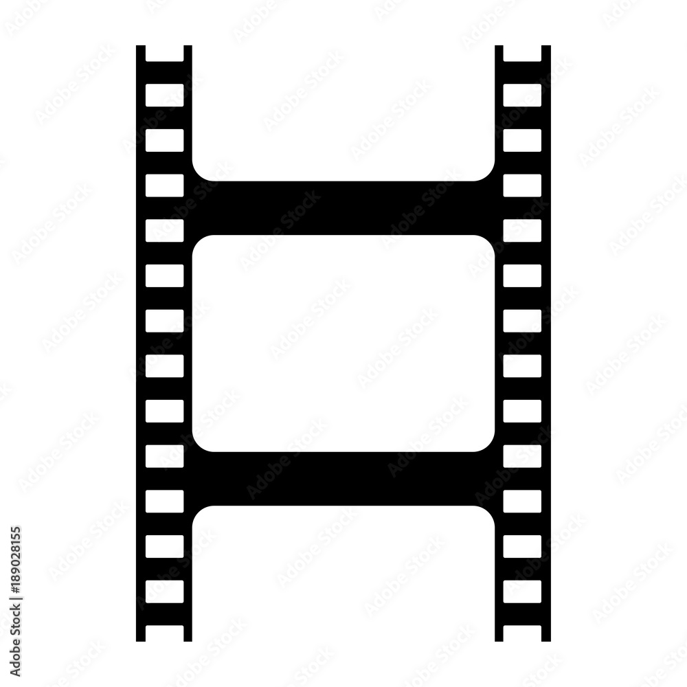 Film clip. Black silhouette icon