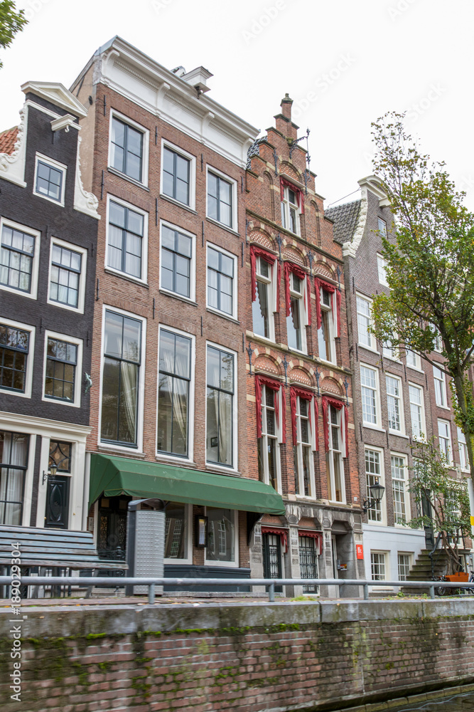 Traditional old buildings in Amsterdam, Netherlands