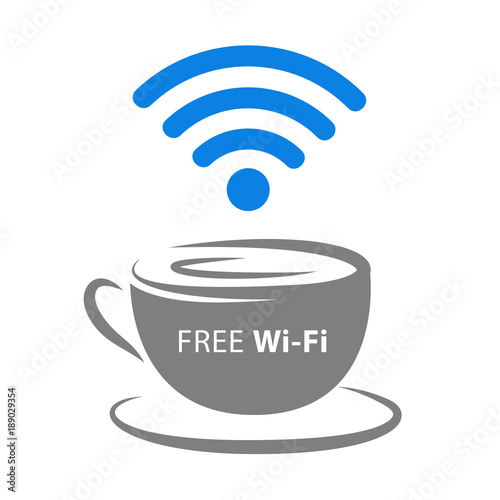 free wi-fi im kaffee blau grau
