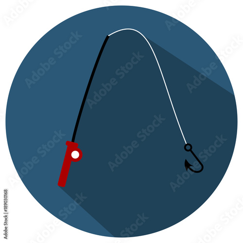 an icon with a fishing rod
