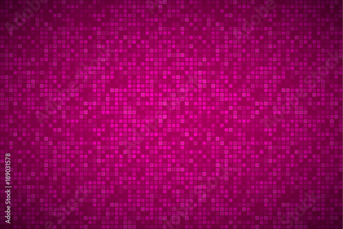 Bright abstract mosaic pattern, brick texture, pink background with squares