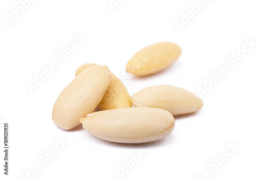 Healty almond  isolated on white background