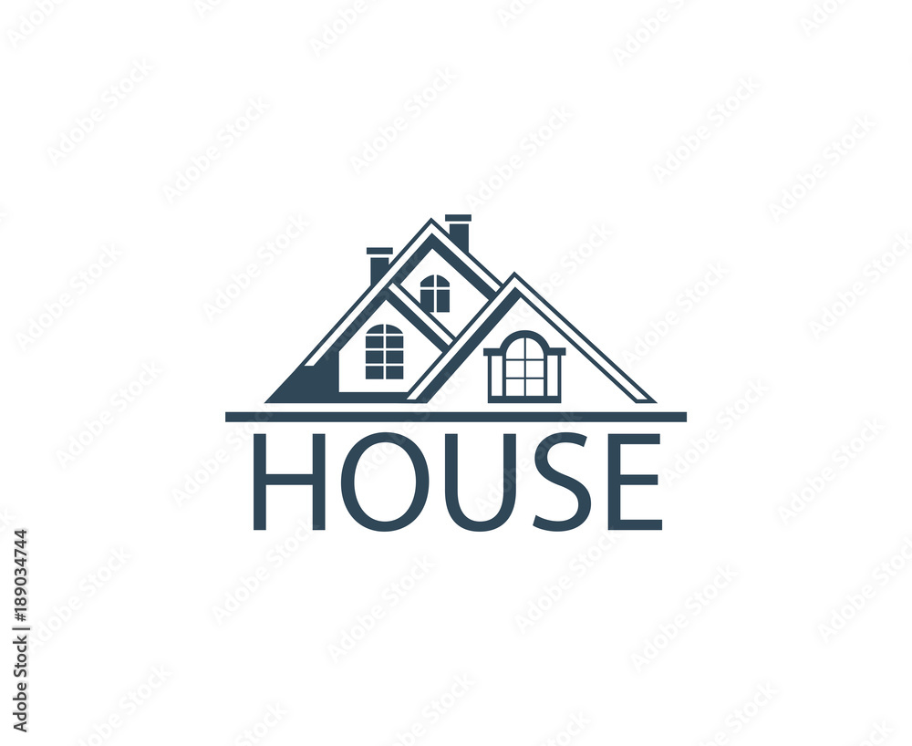 monochrome emblem of private house