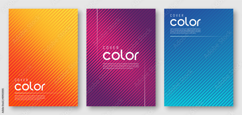 Abstract gradient geometric cover designs - obrazy, fototapety, plakaty 