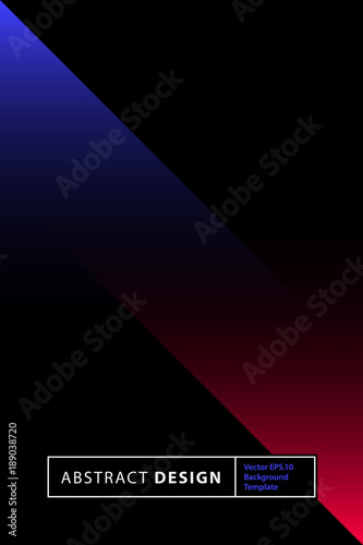 Poster design template with blue and red gradients in retro minimalism style. Abstract vector background