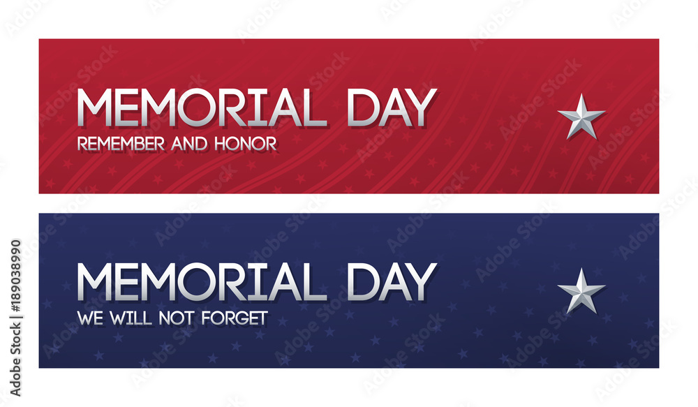 Two patriotic web banners for Memorial day.
