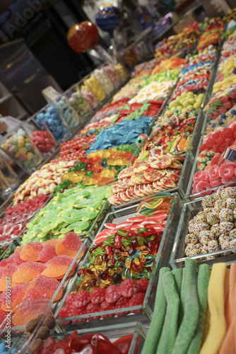 colorful candies as a background at market