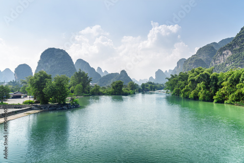 Amazing view of the Yulong River with azure water, China