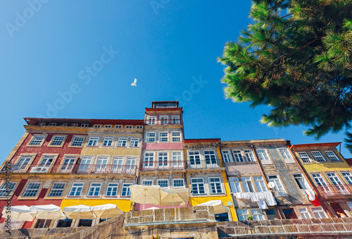 Colorful houses at Riberia District of Porto, Portugal photo