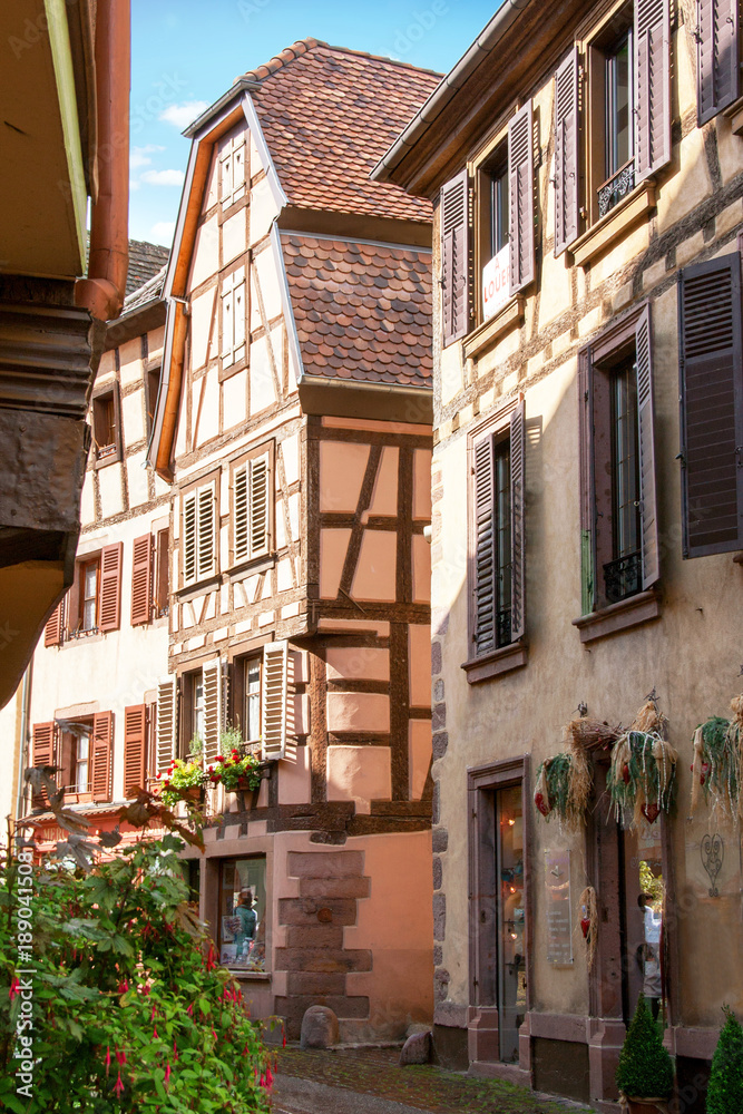 Ribeauvillé. Maisons à colombages en centre ville, Alsace, Haut Rhin. Grand Est