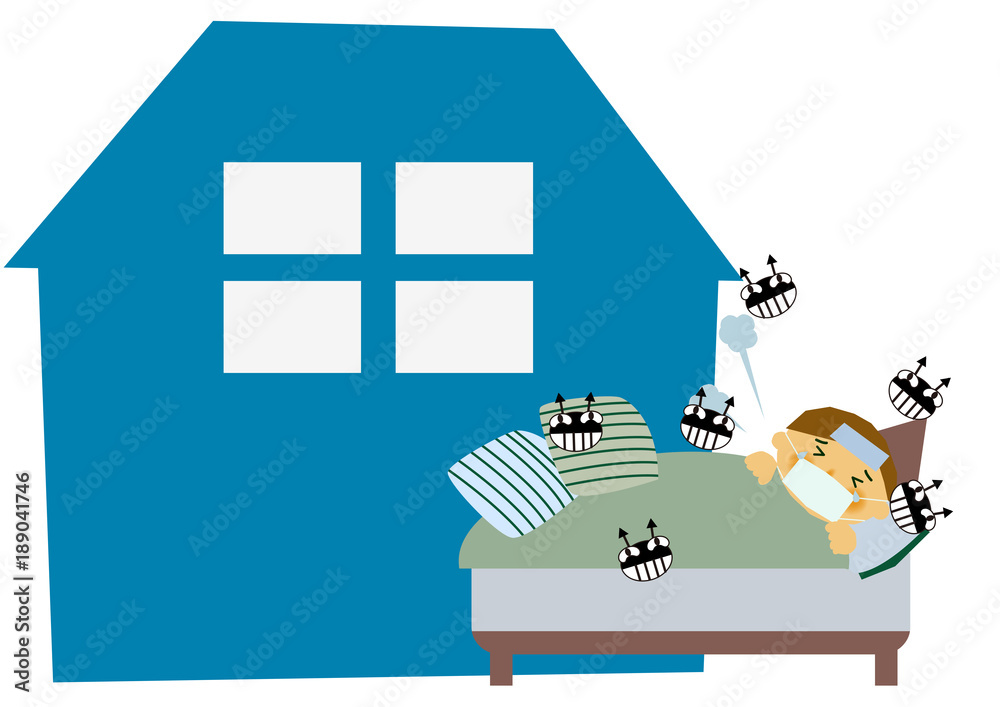 風邪 インフルエンザのイメージイラスト 木枯らし 乾燥 Stock Vector Adobe Stock