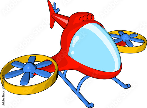 helicopter engines vertical take-off modern toy cartoon style different kinds of white isolate background 
