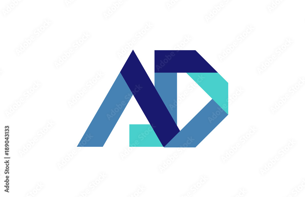 Fototapeta premium AD Ribbon letter Logo