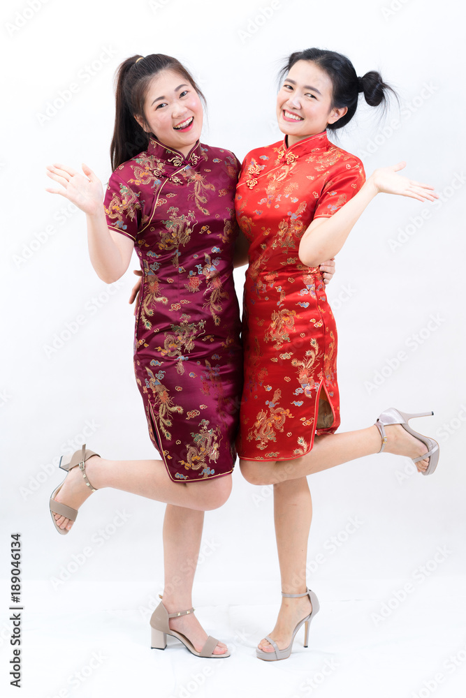 Glamour Chinese Woman with Red Long Dress Stock Image  Image of portrait  asian 30759605