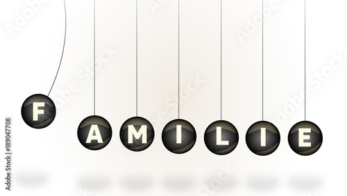 Kugel Pendel mit Schriftzug Familie