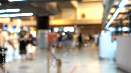 Wallpaper Mural blurred many tourist at airport Torontodigital.ca