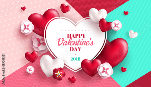 Valentine's day concept with heart frame