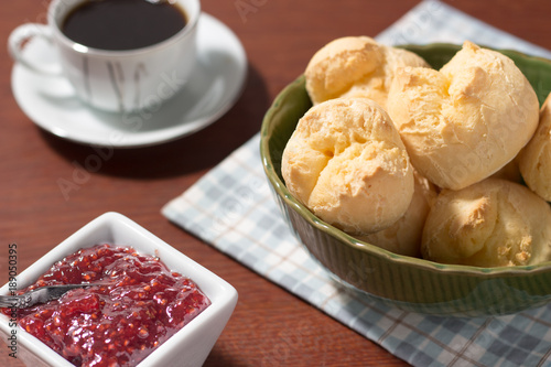 Wallpaper Mural tradicional brazilian bread with coffee and jam  (pao de queijo com cafe e geleia) Torontodigital.ca