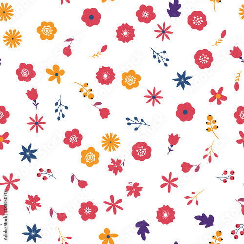 Floral seamless pattern background. Spring design decorative texture. 