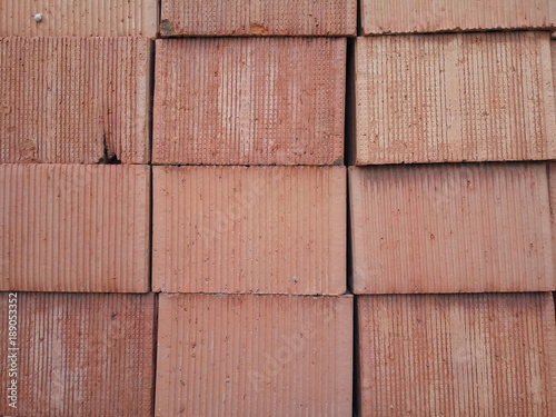 Texture of bricks stacked in a stack