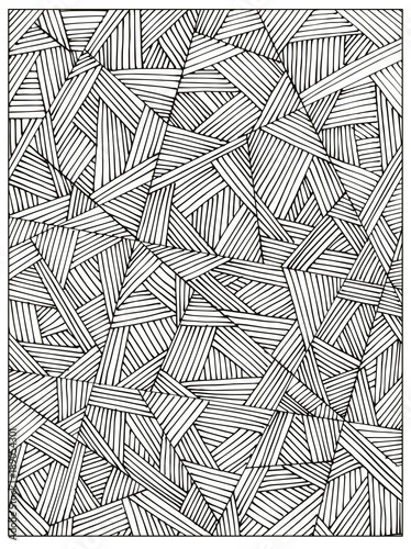 Difficult Uncolored Adult Coloring book page for adults or kids. Can be used as adult coloring book, coloring page, card, illustration vector; 
