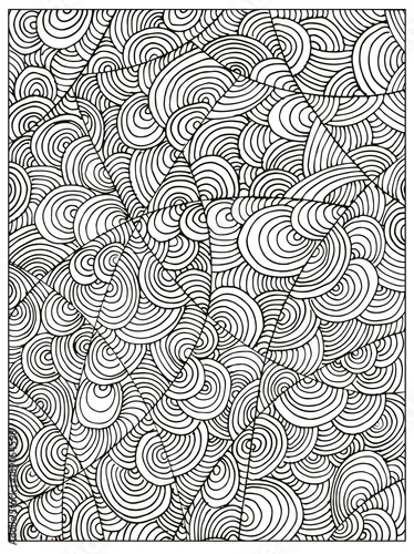 Hand drawn Difficult Circle Abstract Adult Coloring book page. Can be used as adult coloring book, coloring page, card, illustration vector