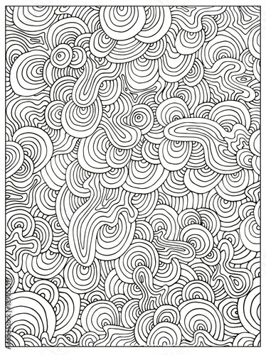 Hand drawn Doodle Difficult Circle Abstract Adult Coloring book page. Can be used as adult coloring book, coloring page, card, illustration vector