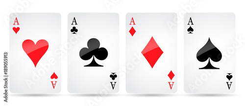 Ace card suit icon vector, playing cards symbols vector, set icon symbol suit, card suit icon sign, icon - stock vector illustration