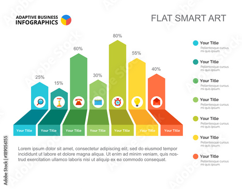 Seven Columns Bar Chart Slide Template