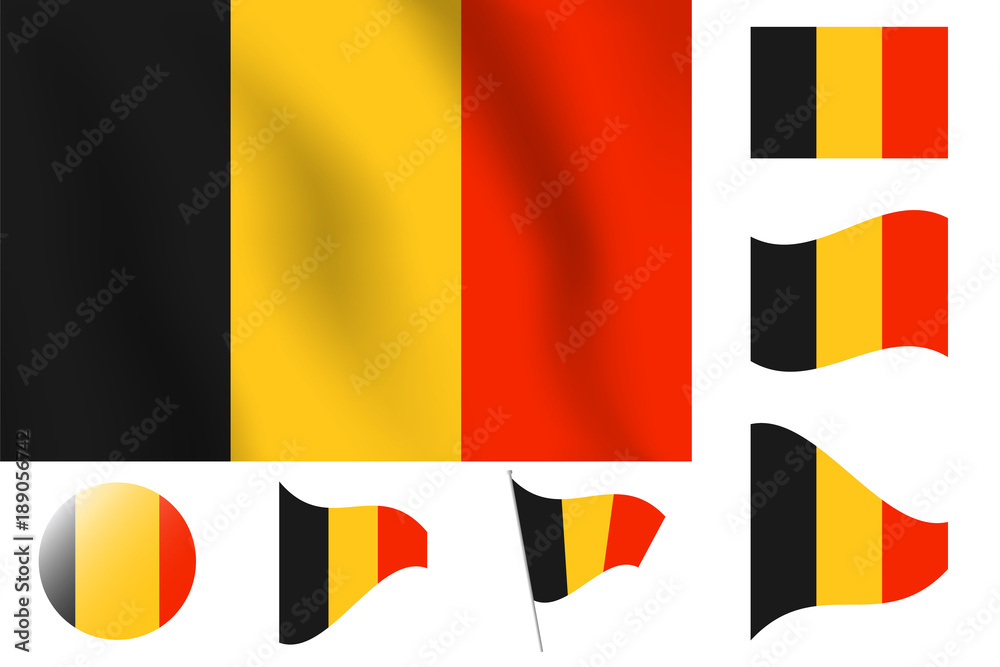 Belgium flag. Realistic vector illustration flag. National symbol design. Belgium flag. Realistic vector illustration flag. National symbol design.