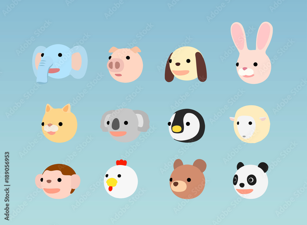 動物イラストセット 左向き フラット 動物イラストセット 左向き フラット