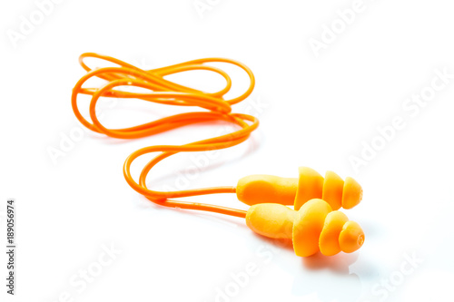 Ear plugs isolated on white photo